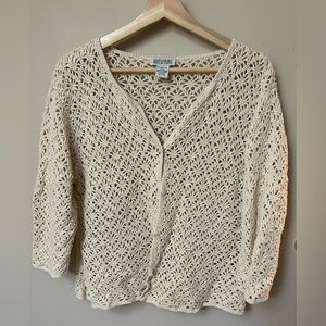 Vintage Northern Reflections Cream Open-Knit Cardigan